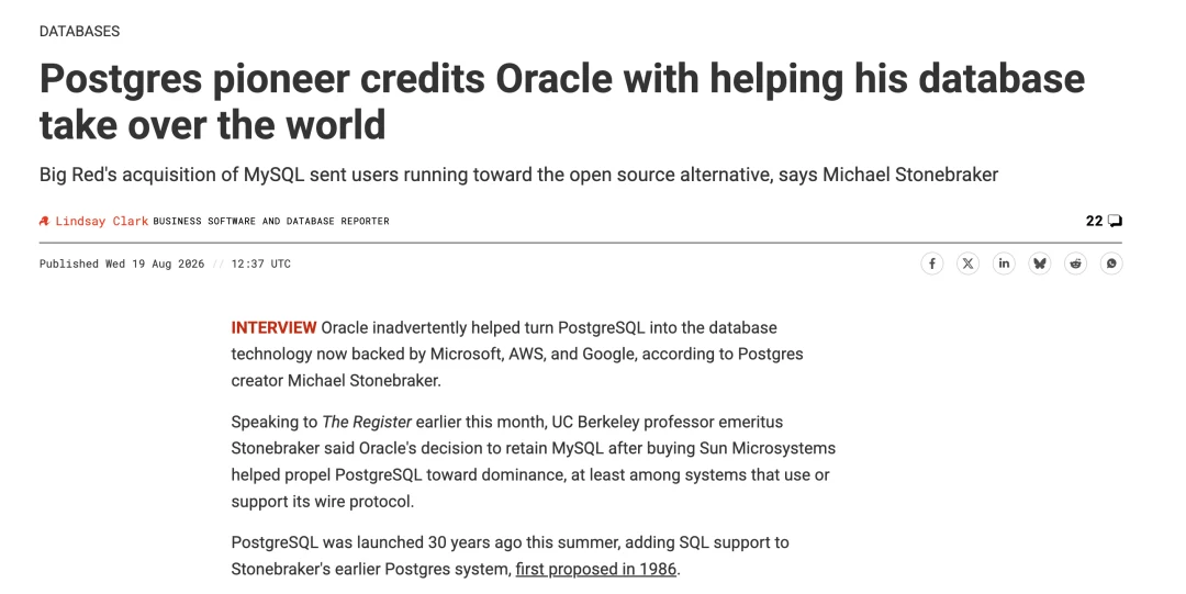 The Register’s interview with Michael Stonebraker